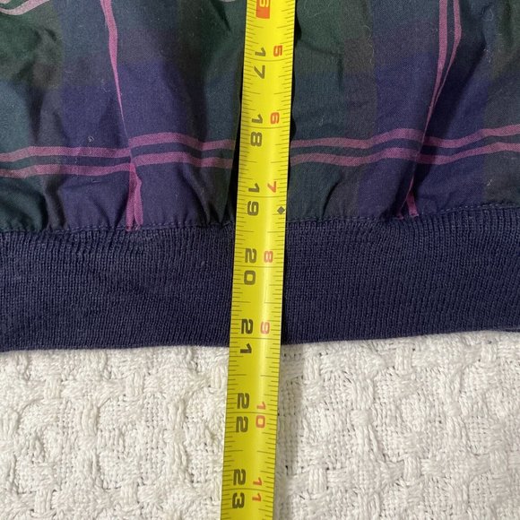 PROQUIP Golf Windbreaker Fully Lined Blue Green Pink Plaid Pullover Mens Large - Picture 3 of 7